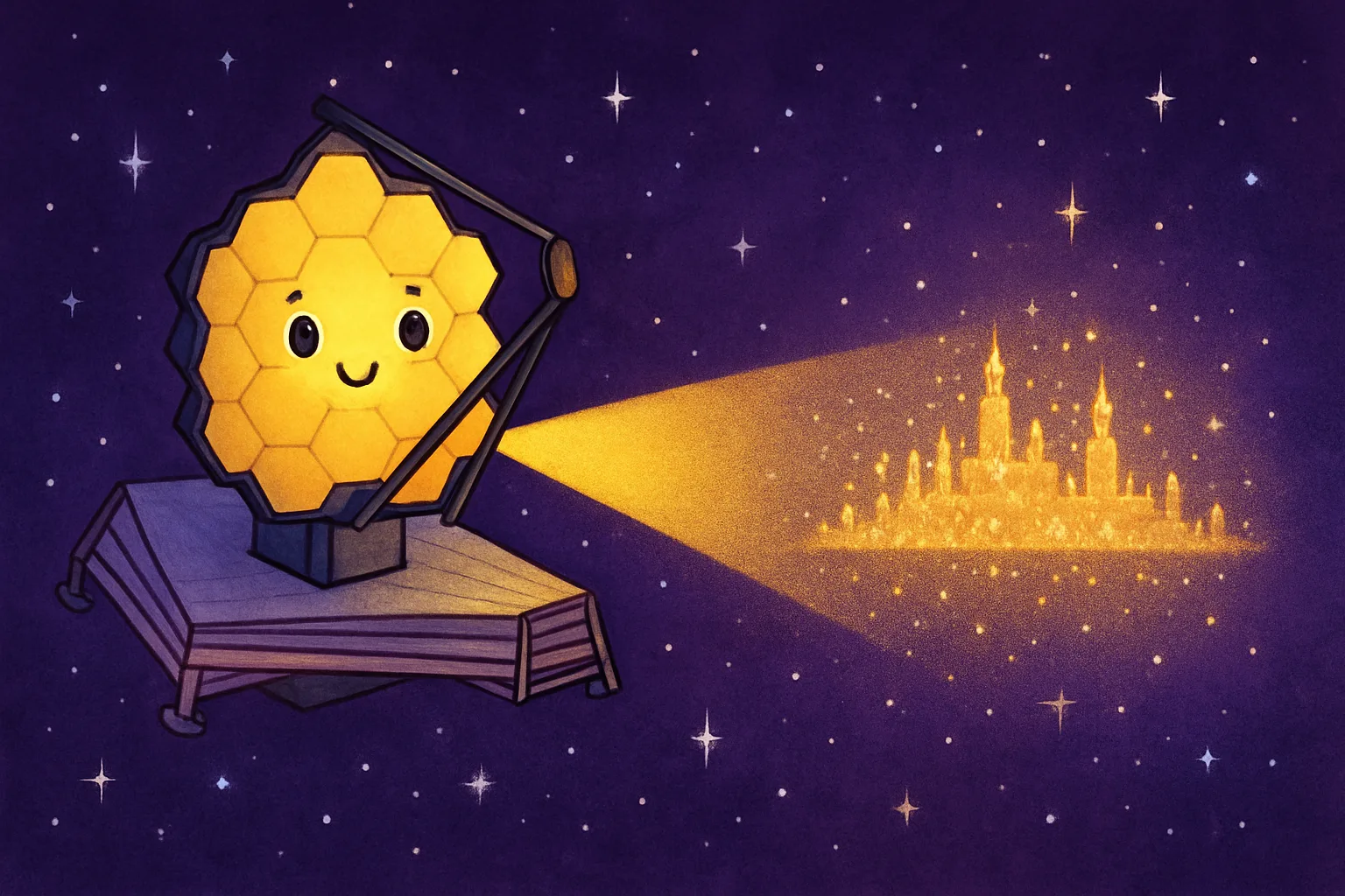 The James Webb Space Telescope spotting hidden stars in a distant glowing galaxy